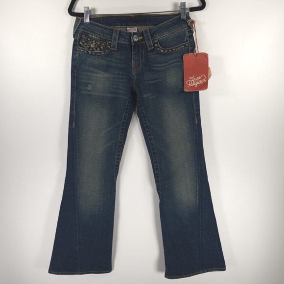 NWT‎ TRUE RELIGION USA Made 🇺🇸 DRFTR N/ JOEY WMM W/ STUDS Jeans 10503YF Sz 28 - Picture 2 of 15